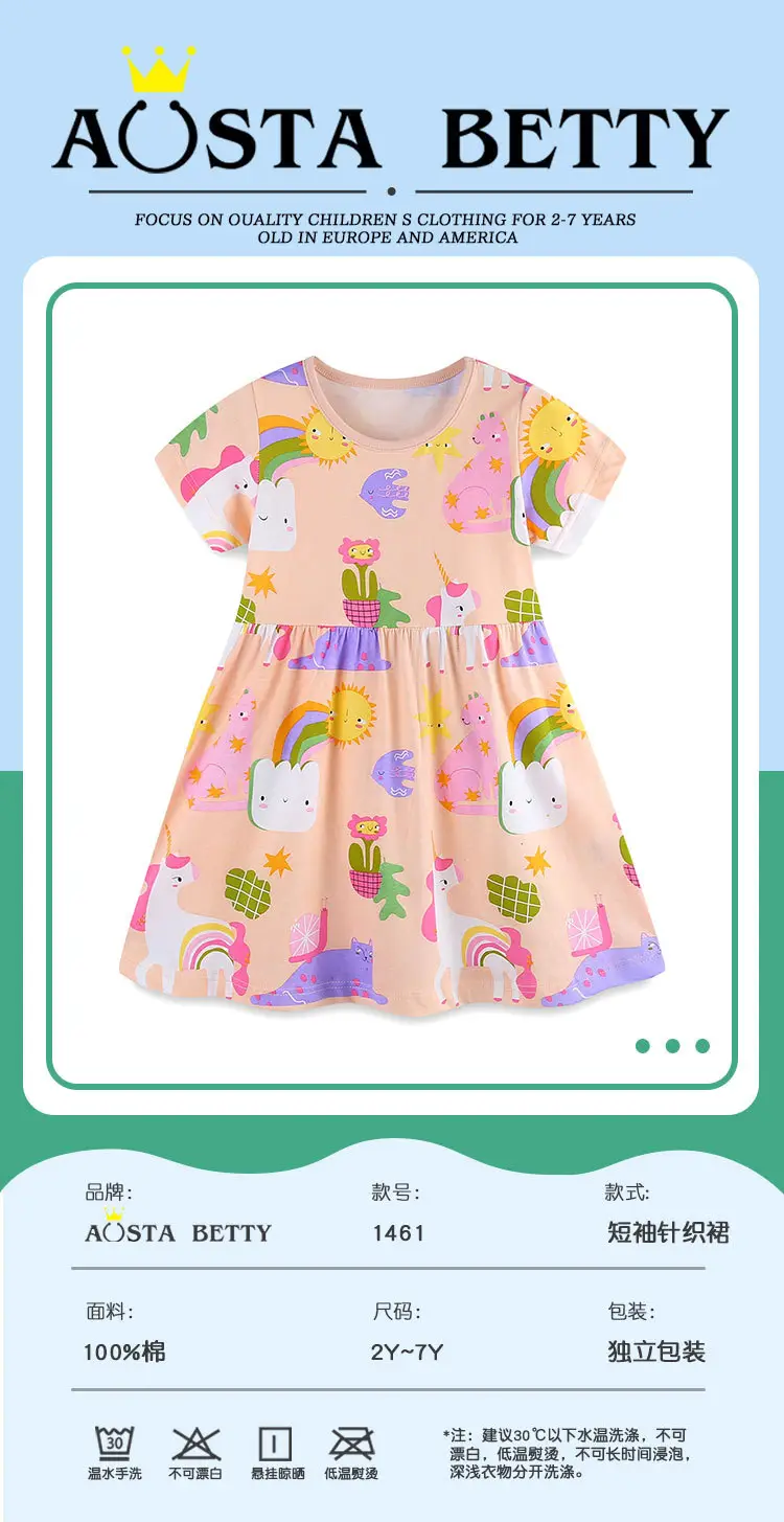 Girls Cartoon Princess Dress 2025 Summer Pink — feature 33