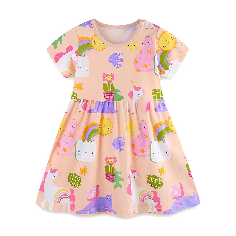 Girls Cartoon Princess Dress 2025 Summer Pink - Image 4