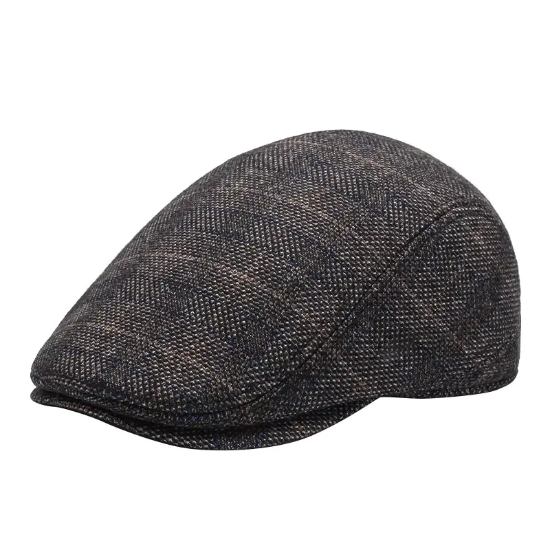 Winter Men's Plaid Peaked Hat Warm Beret - Image 7