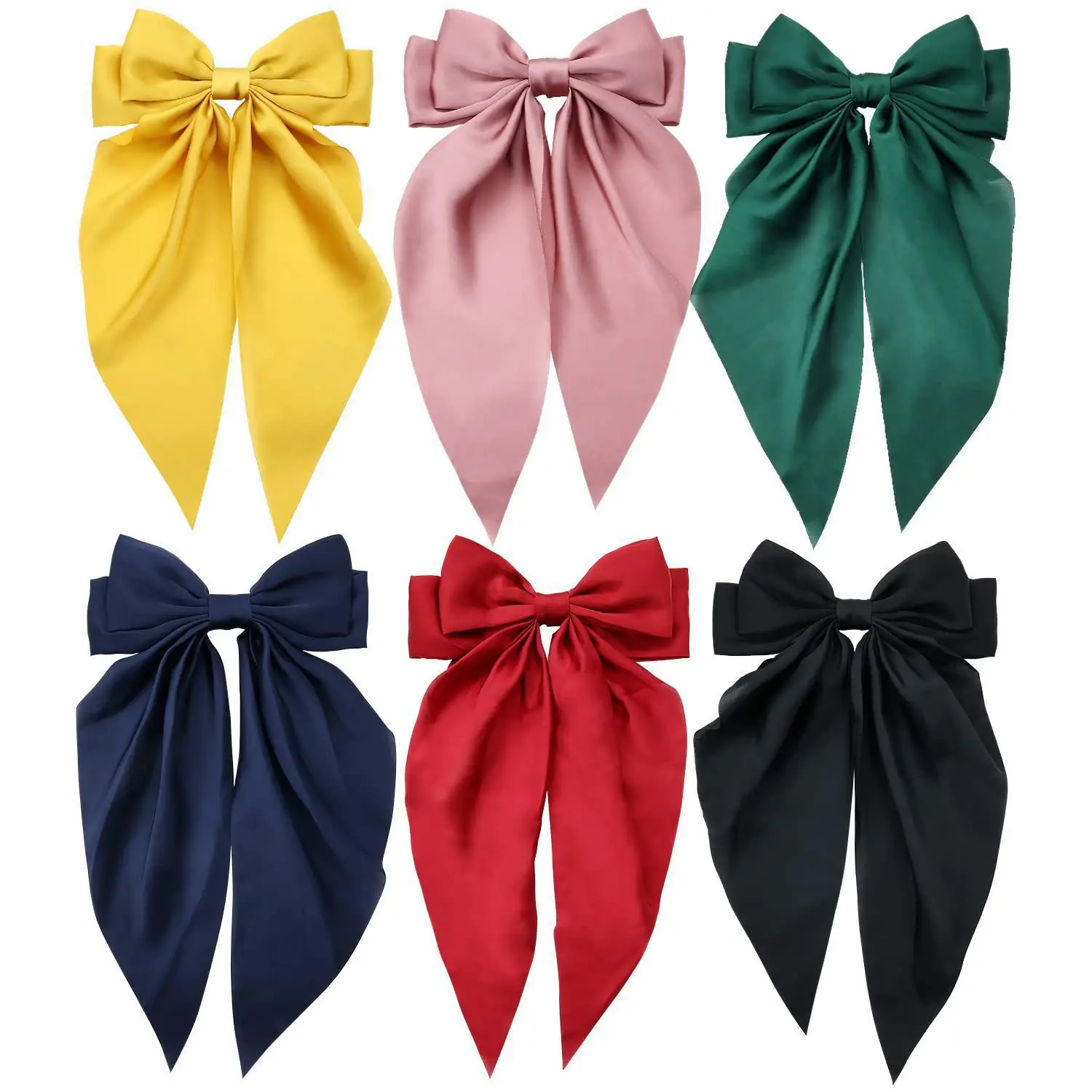 White Satin Bow Hairpin for Women - Image 32
