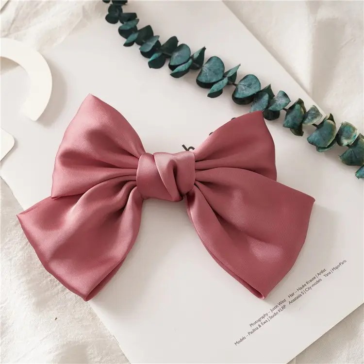 White Satin Bow Hairpin for Women - Image 29