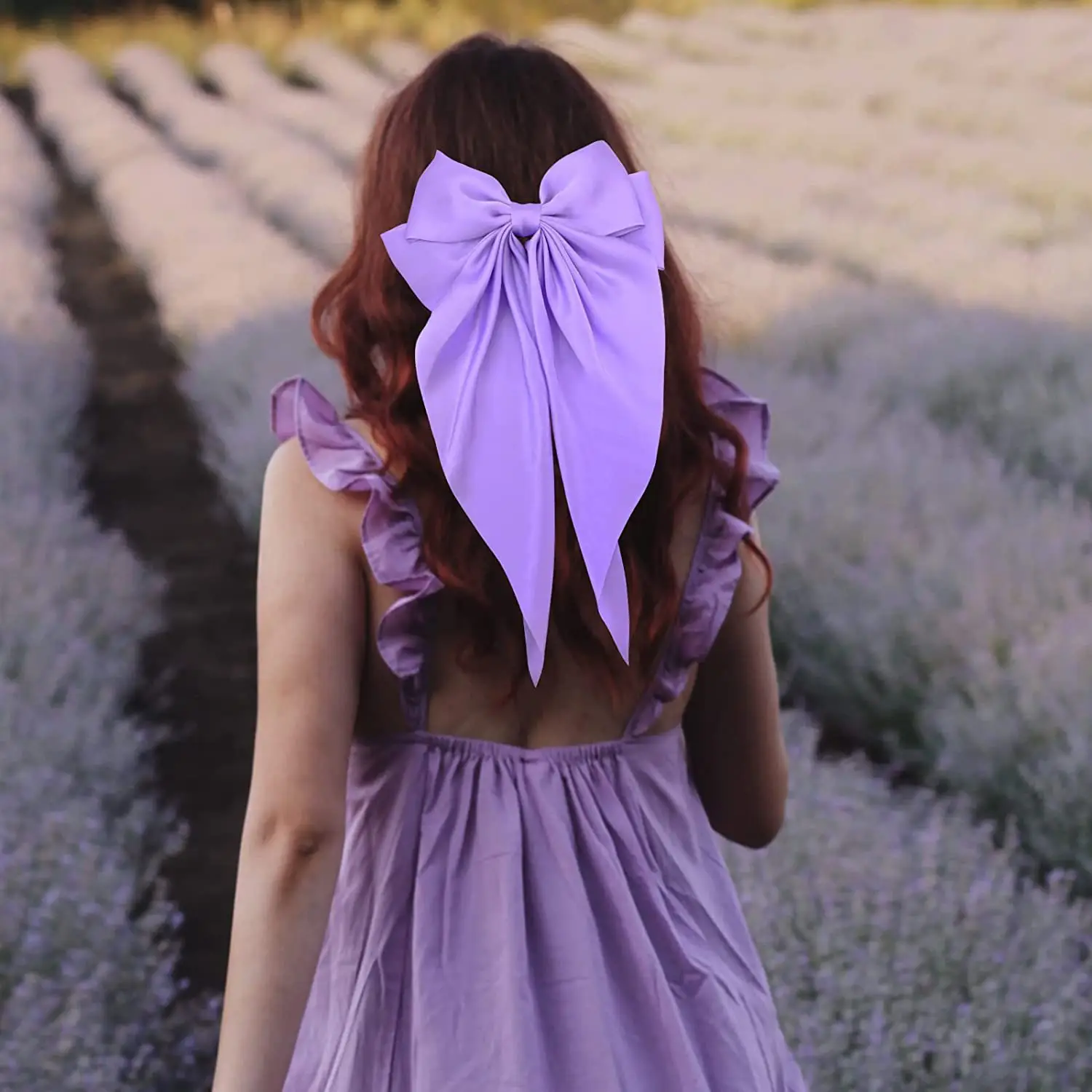 White Satin Bow Hairpin for Women - Image 10