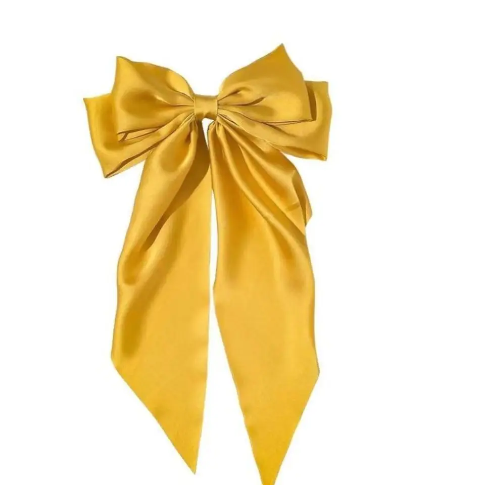 White Satin Bow Hairpin for Women - Image 12
