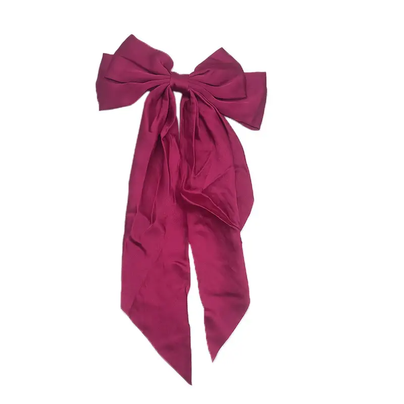 White Satin Bow Hairpin for Women - Image 13