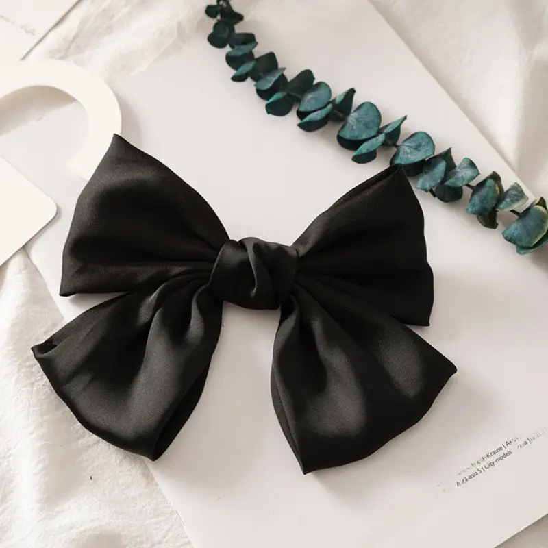 White Satin Bow Hairpin for Women - Image 16