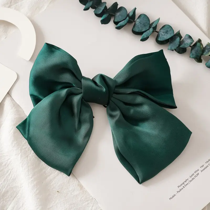 White Satin Bow Hairpin for Women - Image 19