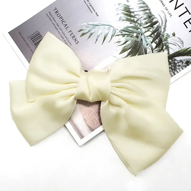White Satin Bow Hairpin for Women - Image 20