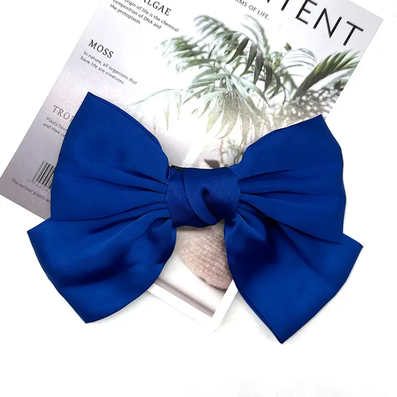 White Satin Bow Hairpin for Women - Image 22