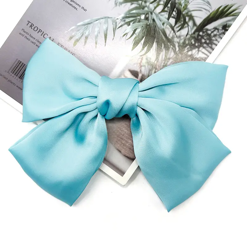 White Satin Bow Hairpin for Women - Image 25