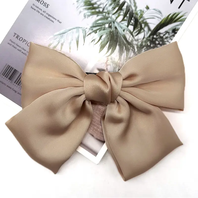 White Satin Bow Hairpin for Women - Image 27