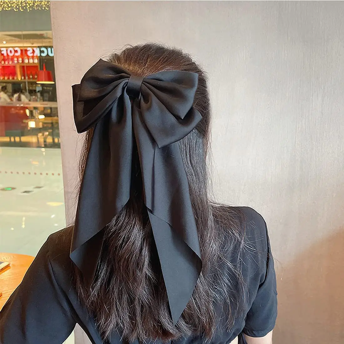 White Satin Bow Hairpin for Women - Image 6