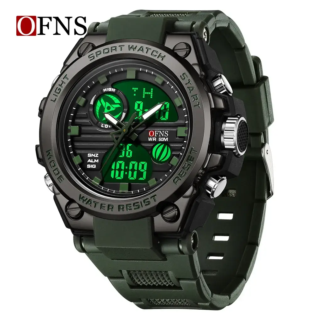 Ofns Black Chronograph Watch Waterproof 50m - Image 9