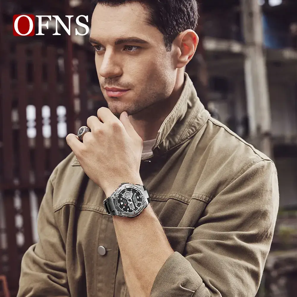 Ofns Black Digital Sport Watch with Dual Display - Image 6