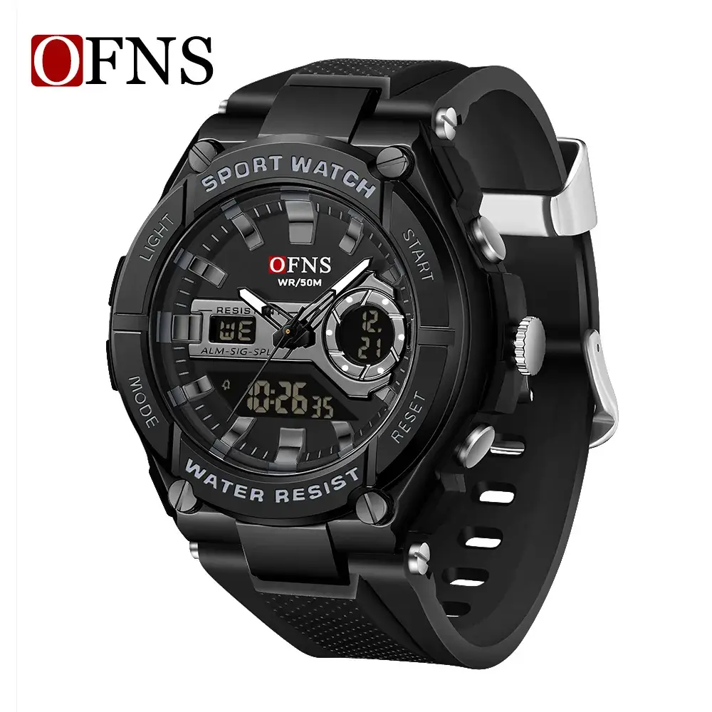 Ofns Black Digital Sport Watch with Dual Display - Image 8