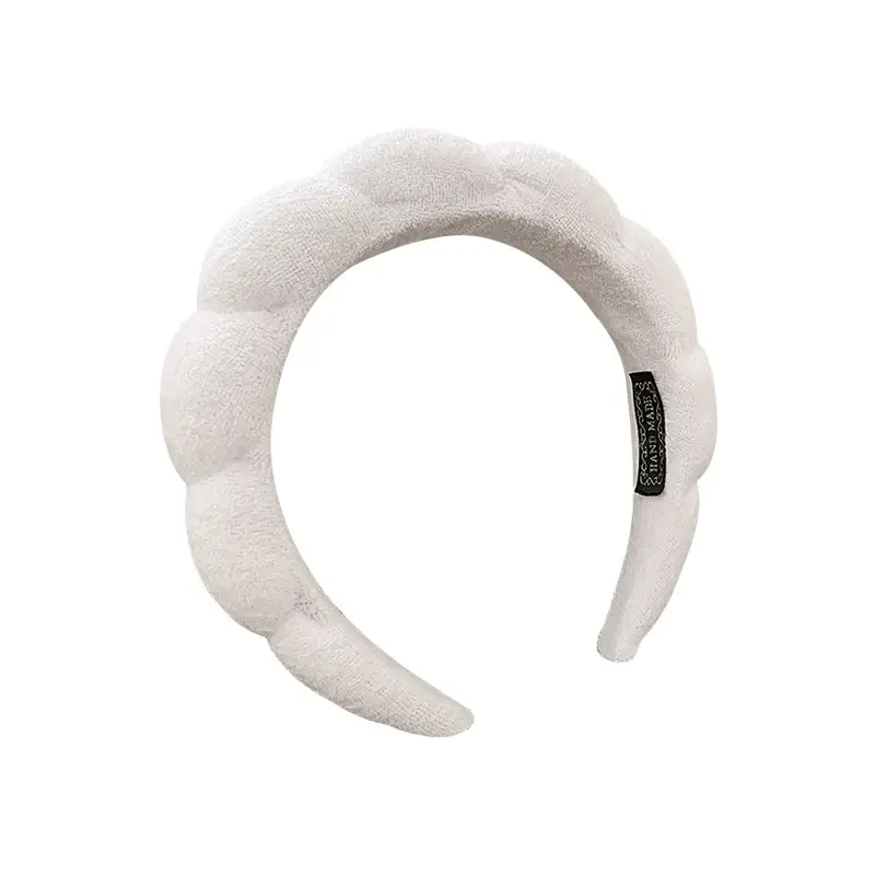 White Cloud Hair Hoop for Women High Cranial Top Wide Side Wash Face Pressure Hair Hoop - Image 8