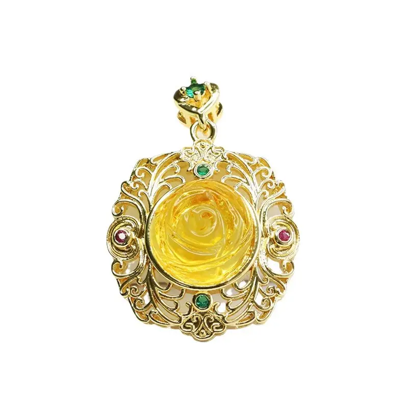 Aiyu Gold Rose Pendant Necklace for Women - Image 6