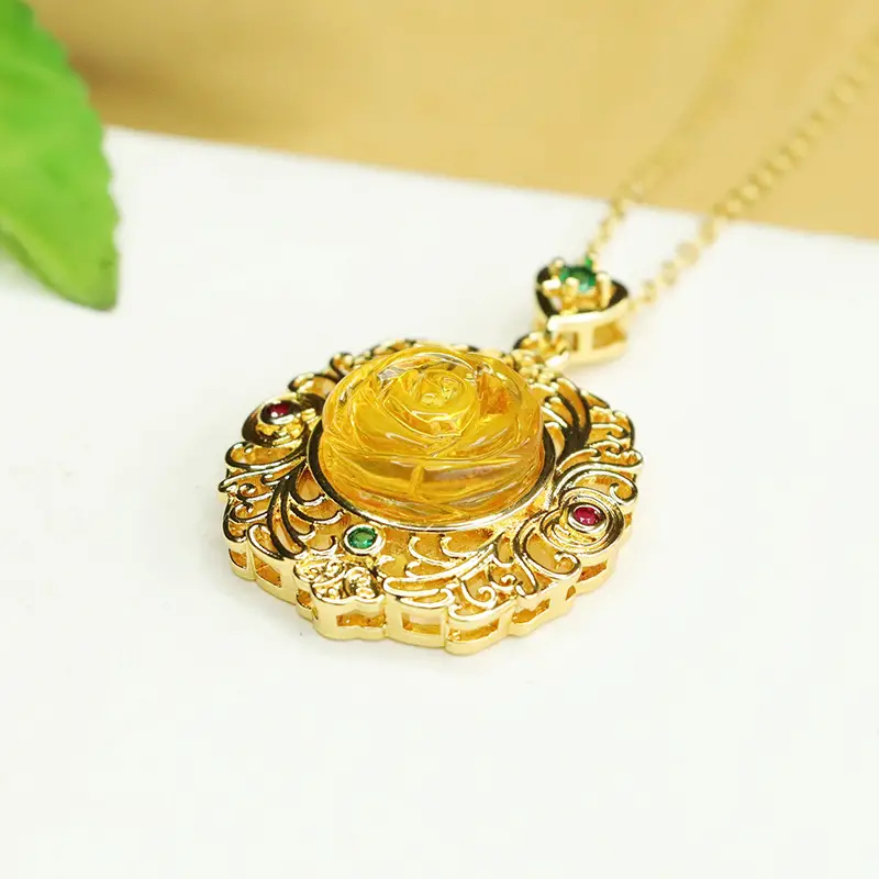 Aiyu Gold Rose Pendant Necklace for Women — feature 8