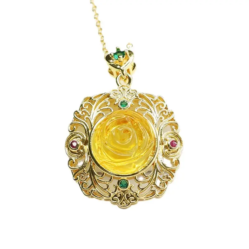 Aiyu Gold Rose Pendant Necklace for Women — feature 9