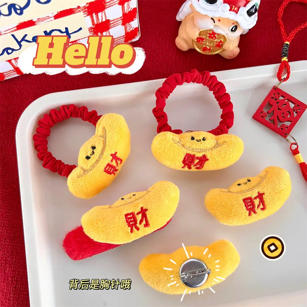 New Year Fortune Ingot Hair Ring Clip for Girls - Image 6