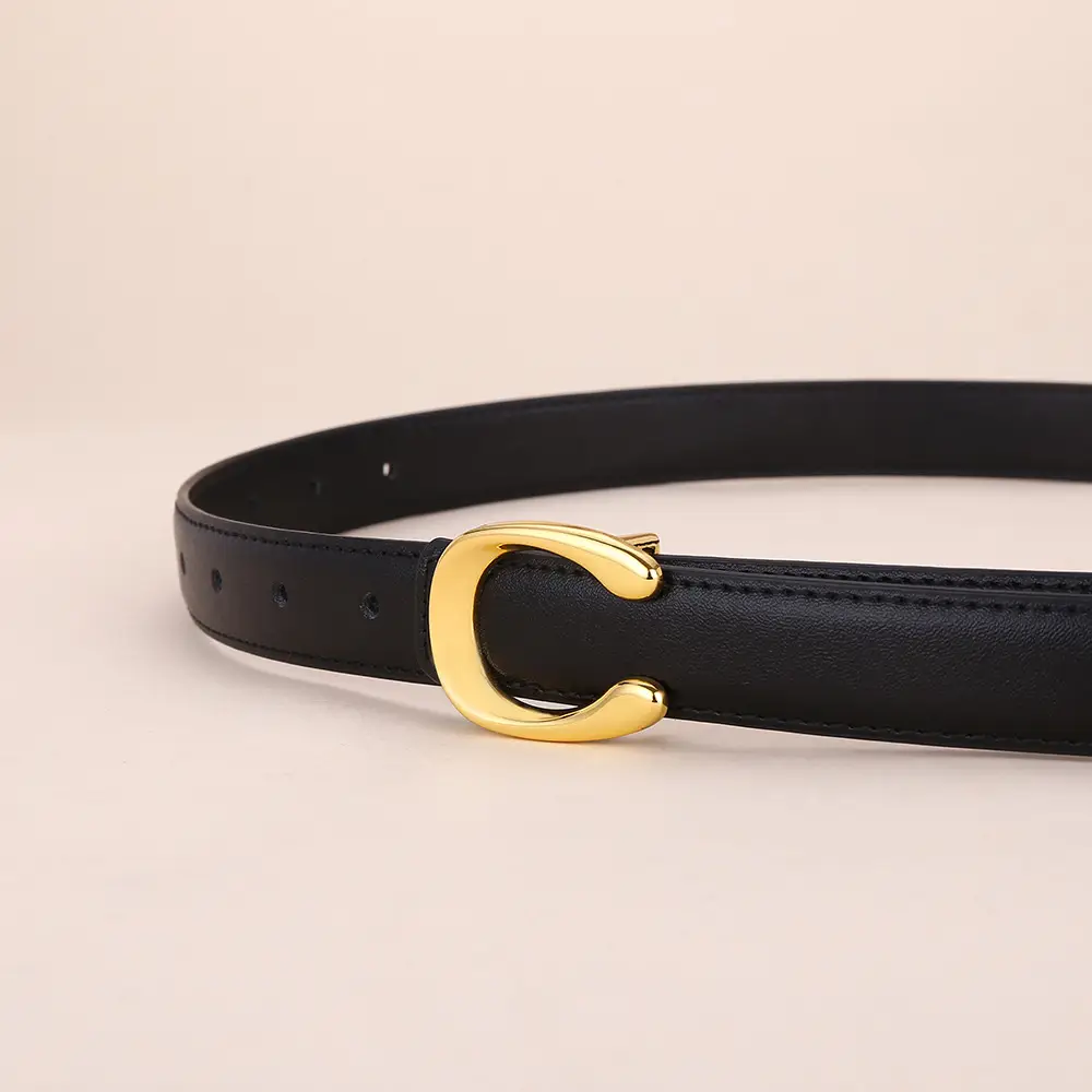 Women's Letter C Belt Black Brown Fashion Decorative - Image 9
