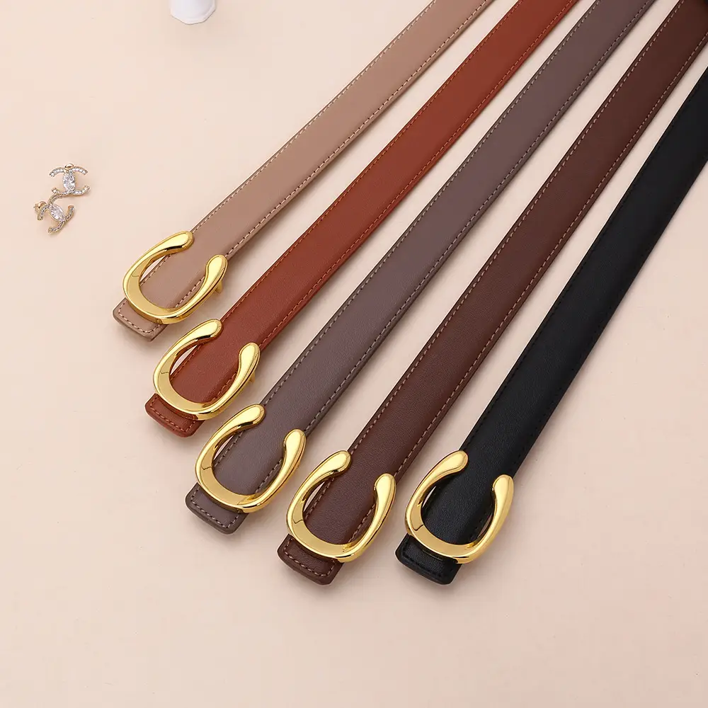 Women's Letter C Belt Black Brown Fashion Decorative - Image 10