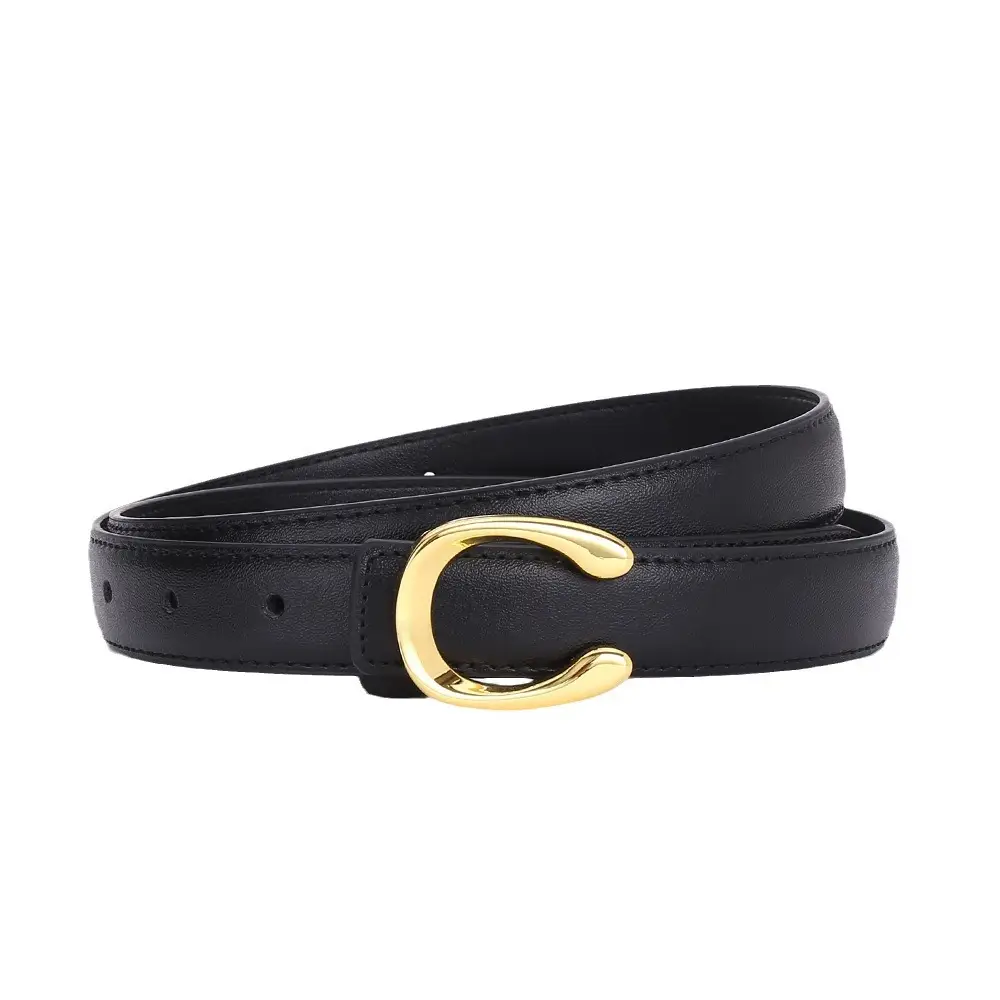 Women's Letter C Belt Black Brown Fashion Decorative - Image 11