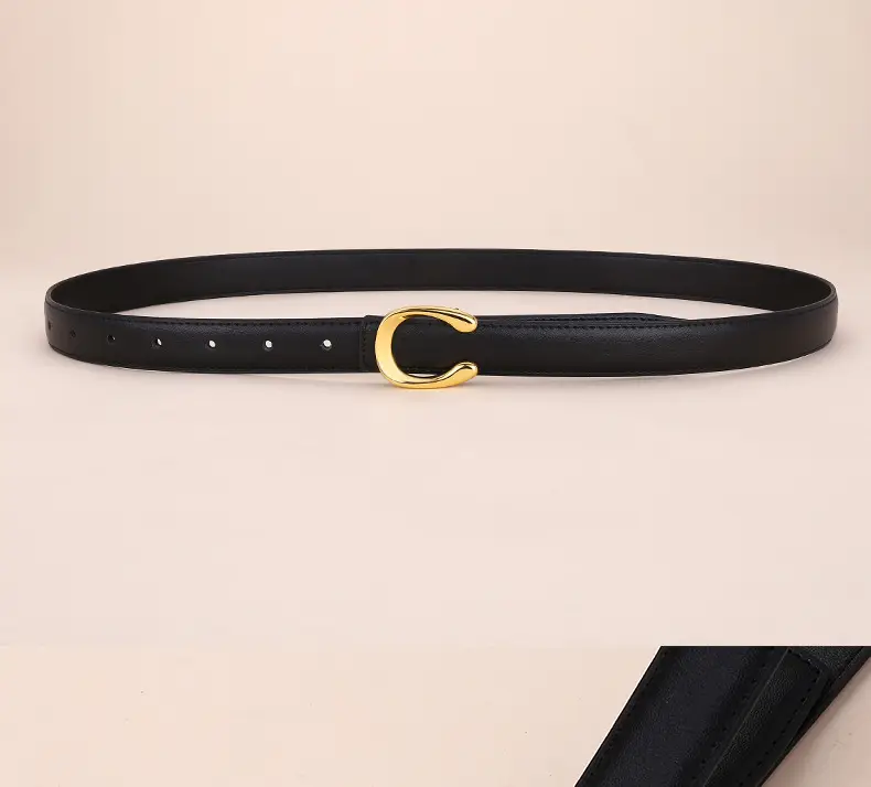 Women's Letter C Belt Black Brown Fashion Decorative — feature 20
