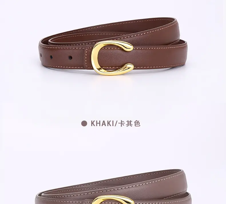 Women's Letter C Belt Black Brown Fashion Decorative — feature 25