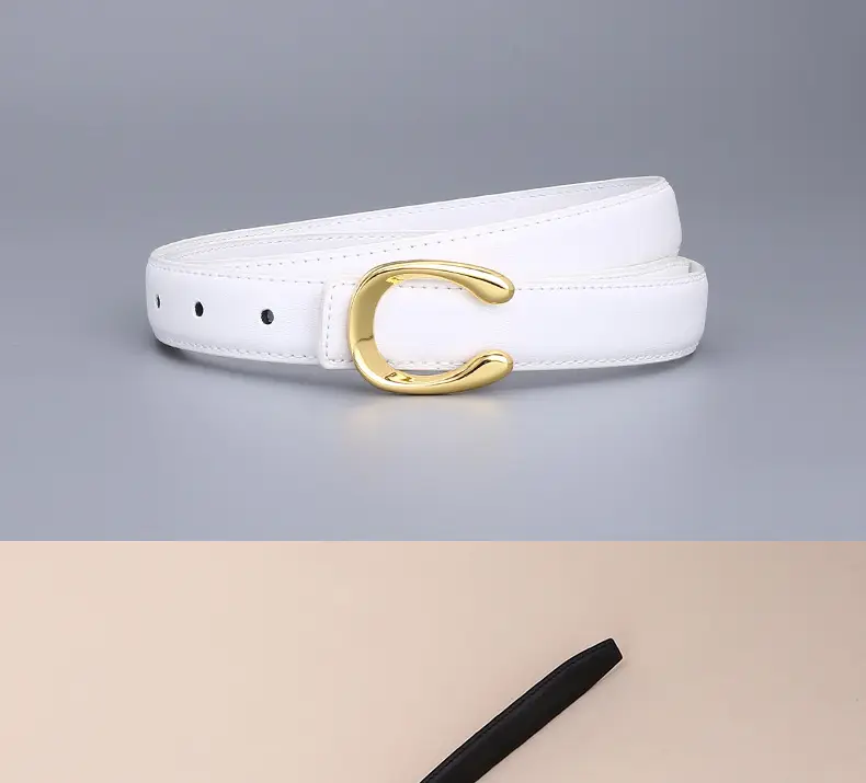 Women's Letter C Belt Black Brown Fashion Decorative — feature 28