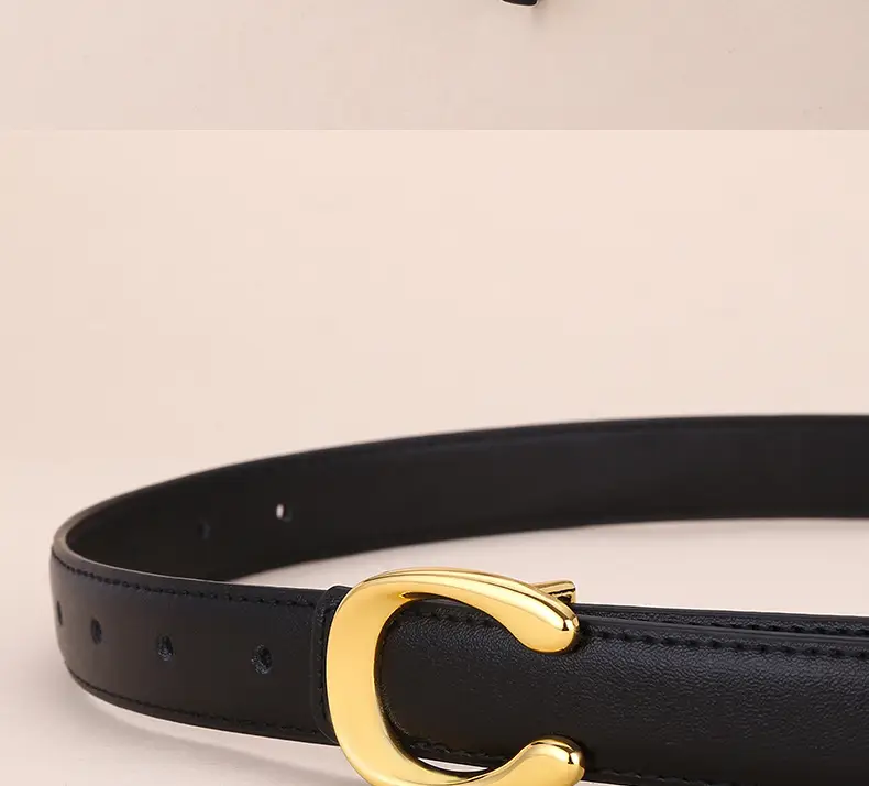 Women's Letter C Belt Black Brown Fashion Decorative — feature 30