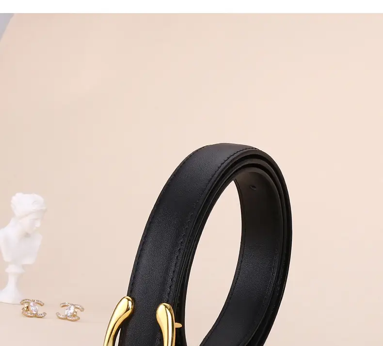 Women's Letter C Belt Black Brown Fashion Decorative — feature 4