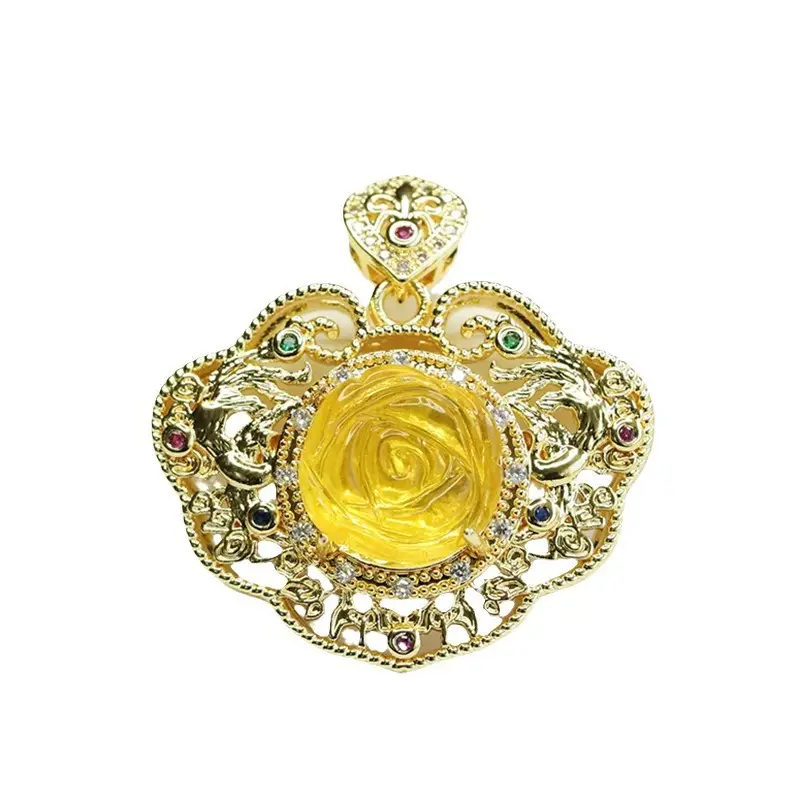 Aiyu Gold Rose Pendant Necklace for Women - Image 6