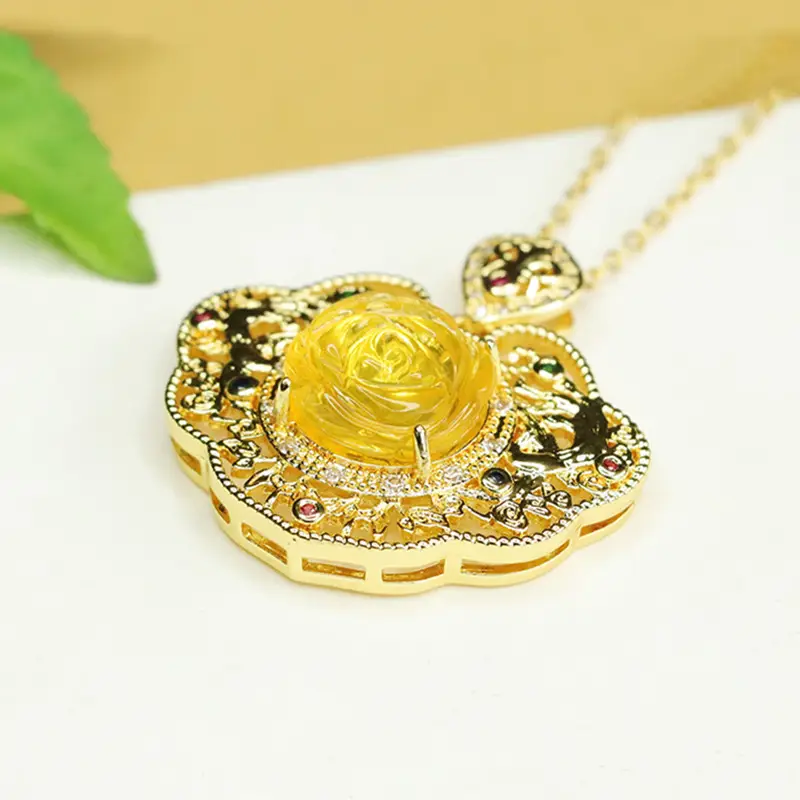 Aiyu Gold Rose Pendant Necklace for Women — feature 9