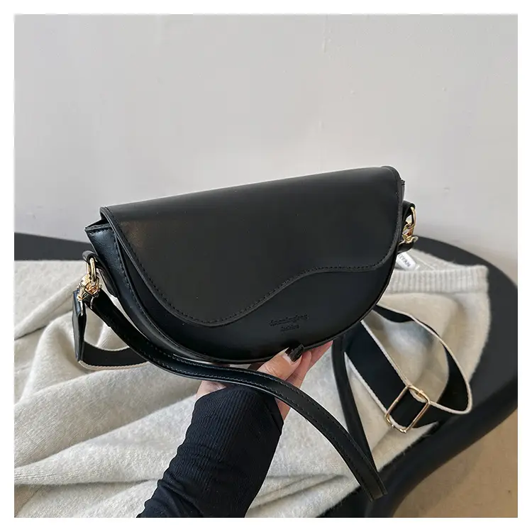 Black Textured Crossbody Bag for Women Winter Casual — feature 24