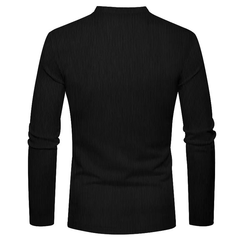 Men's Maroon Corduroy Long Sleeve T-Shirt — feature 11