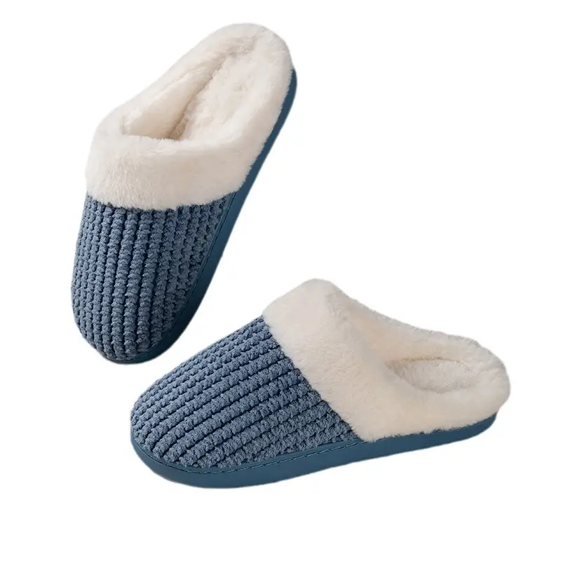 Plush Slippers Women's 2024 New Autumn and Winter Indoor Home Non-slip Warm Bag with Couple's Cotton Slippers for Men