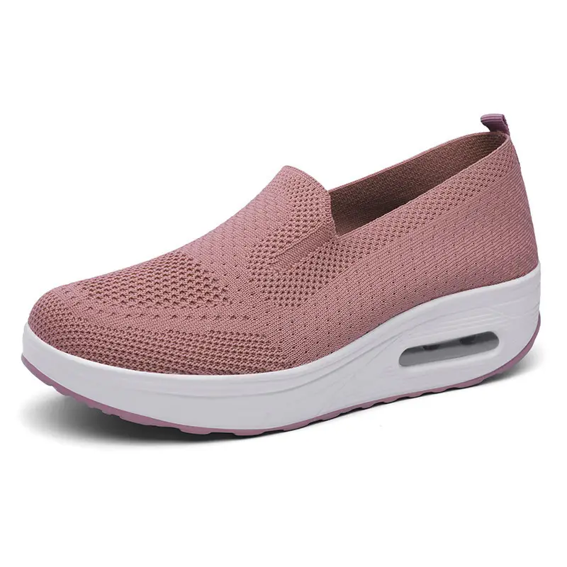 Women's Shoes Slip-on Lazy Casual Thick-soled Air Cushion Sports Rocking Shoes Cross-border Flying Weaving Women's sneaker
