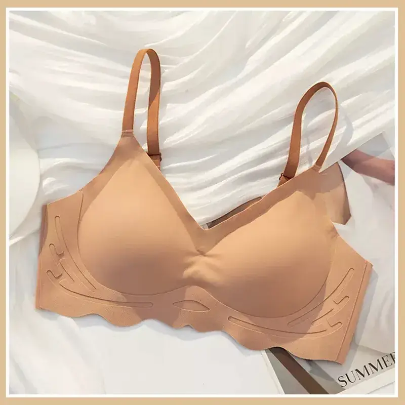Women's Seamless Push Up Bra Tan Small - Image 3