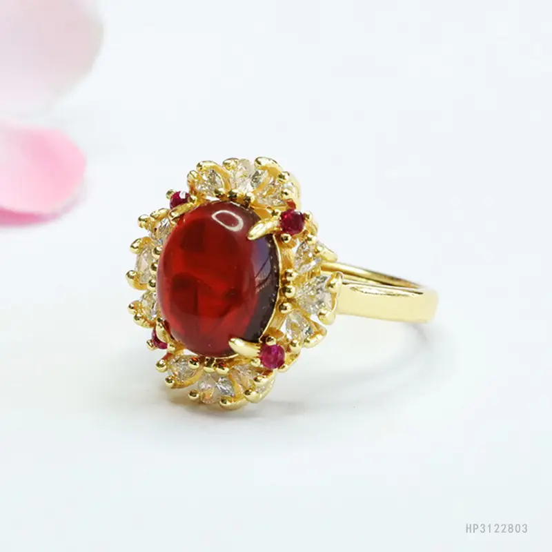 Guan Yu Natural Amber Claw Setting Ring for Women - Image 3