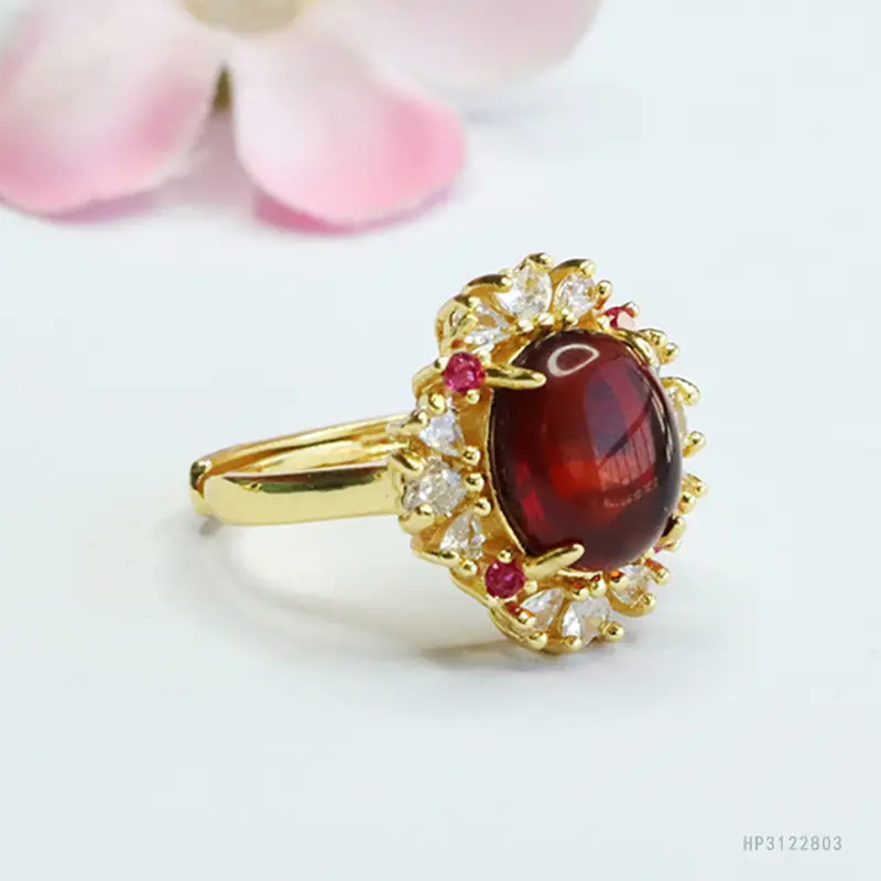 Guan Yu Natural Amber Claw Setting Ring for Women - Image 4
