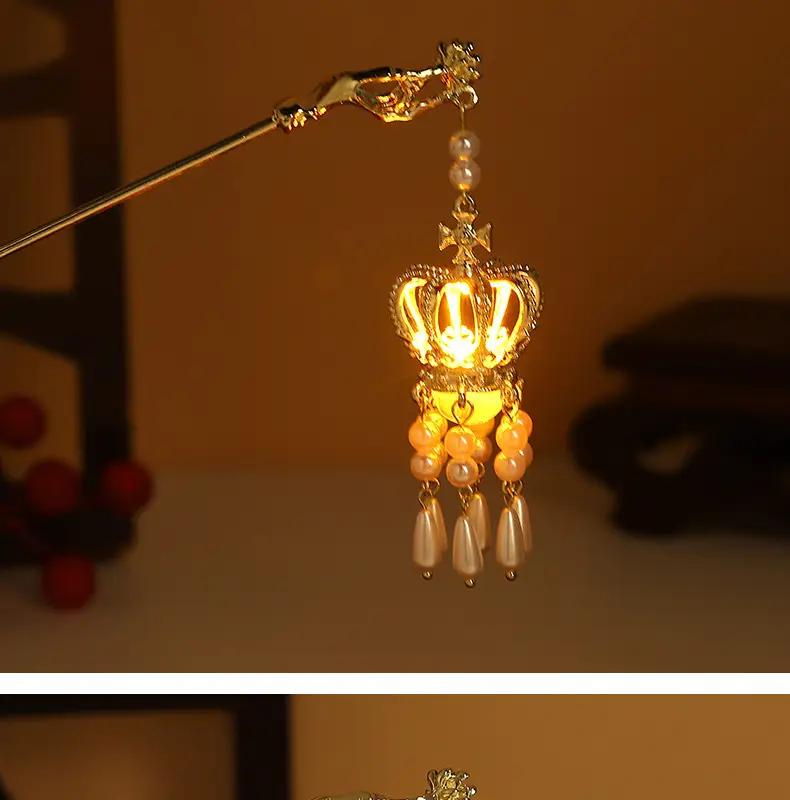 Guofeng Retro Luminous Hairpin with Red Tassels — feature 13