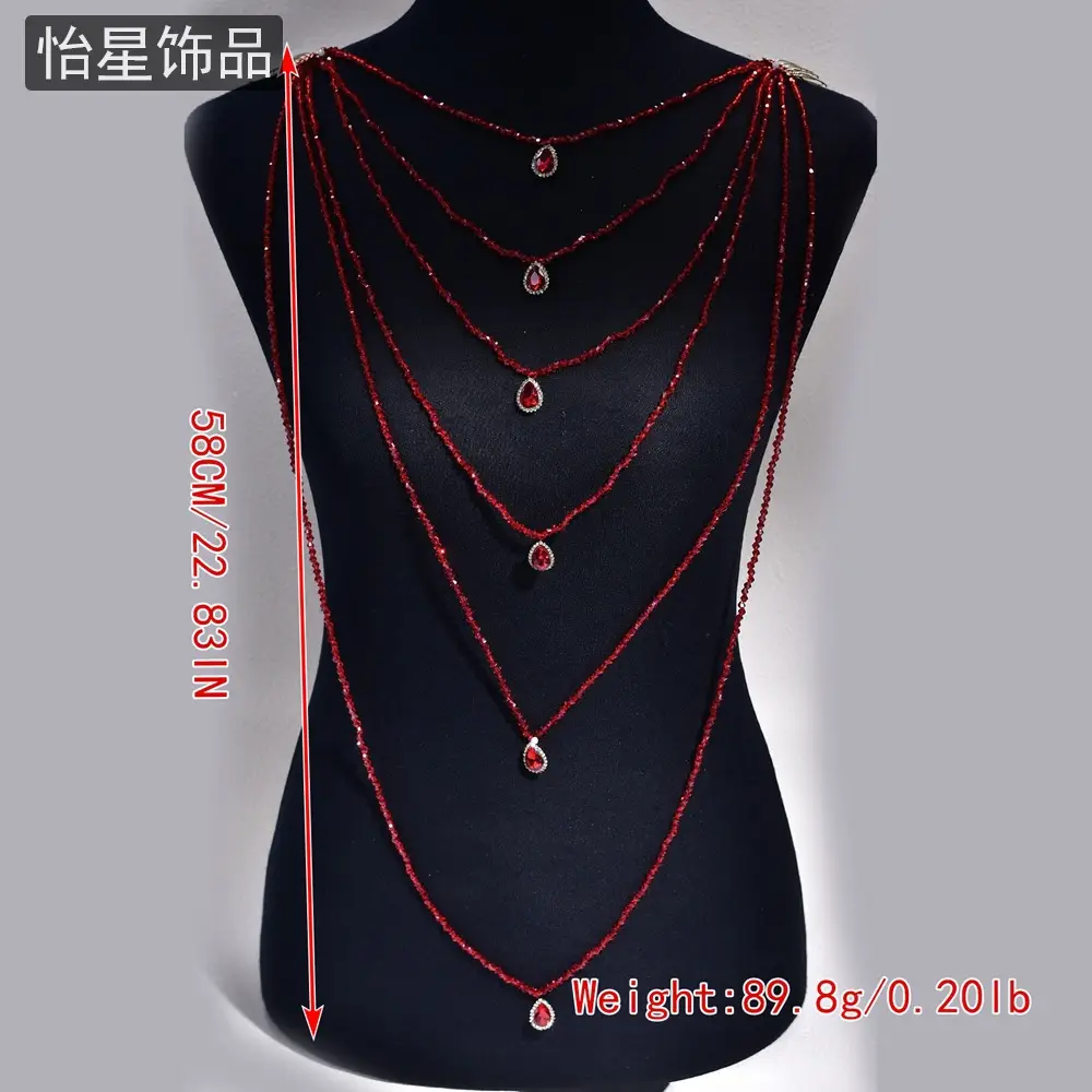 Women's Pearl Headdress with Red Tassels & Rhinestones — feature 15