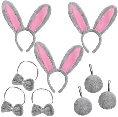 Pink Rabbit Ears Headband Set 3-Piece plush bunny accessory - Image 18