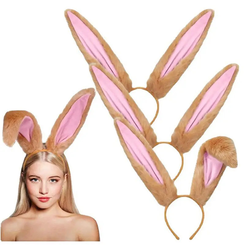 Pink Rabbit Ears Headband Set 3-Piece plush bunny accessory — feature 32
