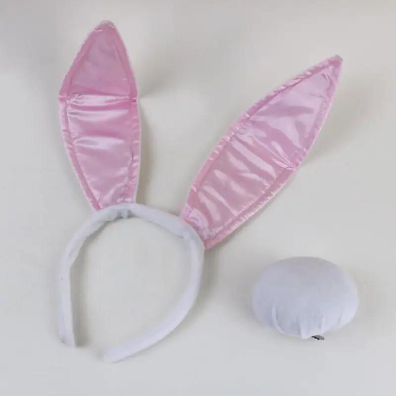 Pink Rabbit Ears Headband Set 3-Piece plush bunny accessory - Image 12
