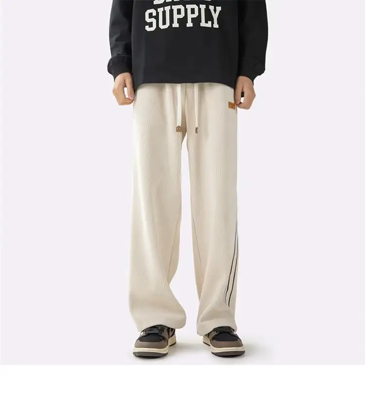 Fleece Lined Winter Striped Pants Black White — feature 11