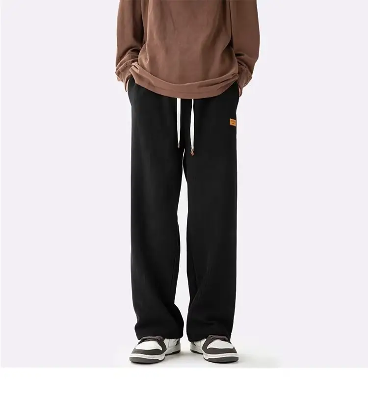 Fleece Lined Winter Striped Pants Black White — feature 18