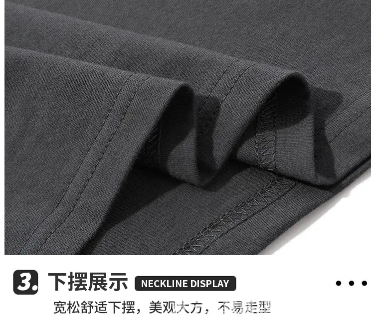 Men Cotton T-Shirt Black Loose Half Sleeve Summer — feature 26