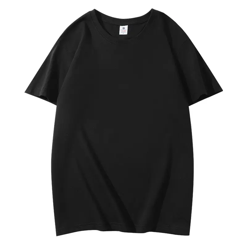 Men Cotton T-Shirt Black Loose Half Sleeve Summer - Image 2