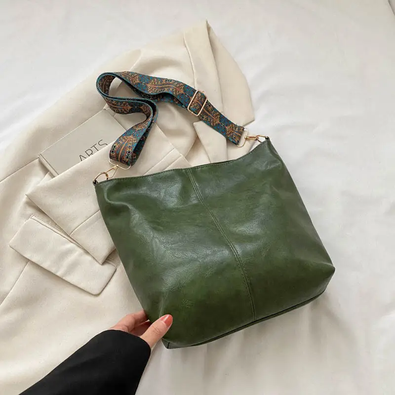 Retro Brown Leather Shoulder Bag for Women 2024 Winter - Image 4